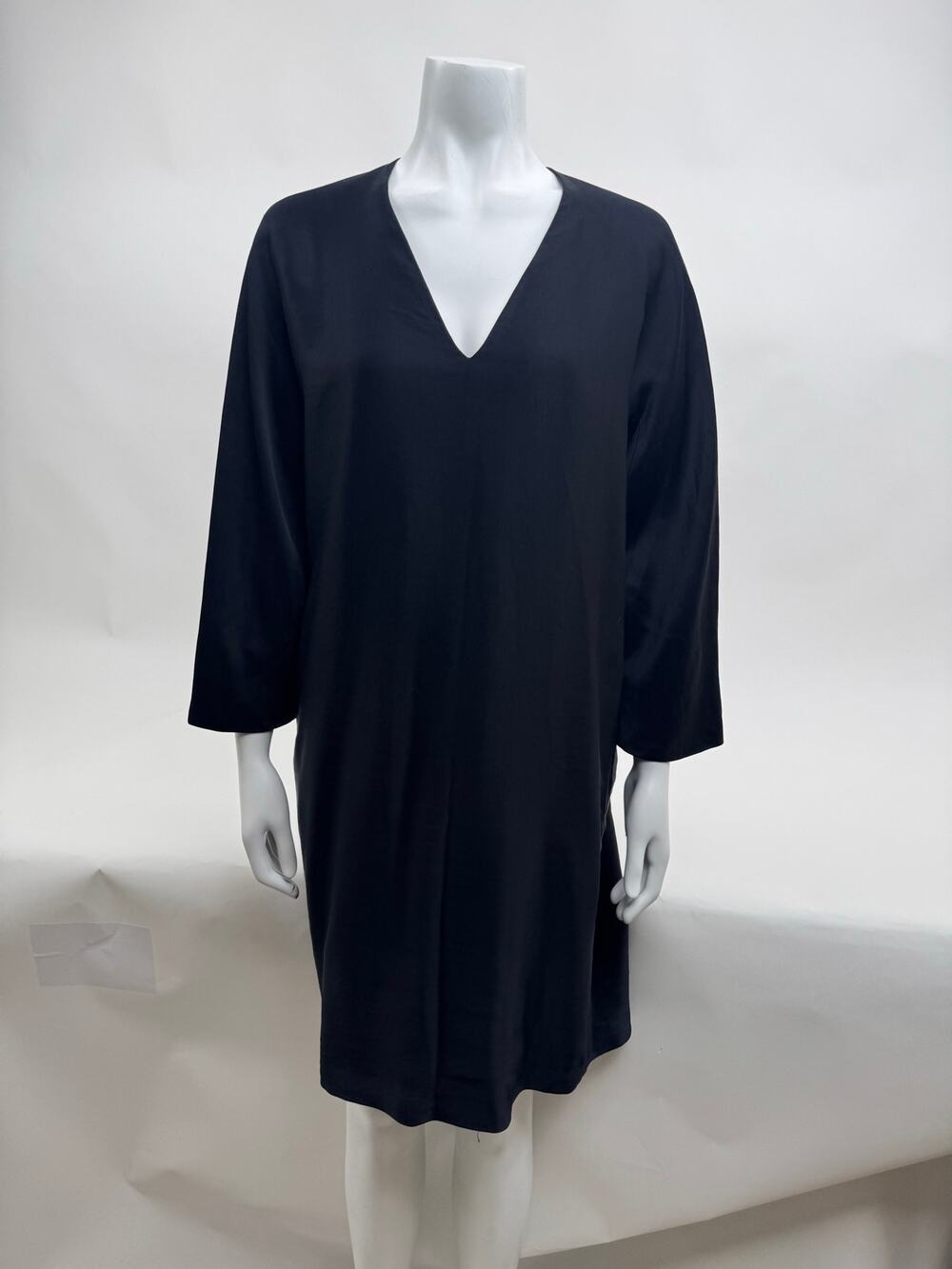 The Row Women's Black V-Neck Long Sleeve Sheath Dress Size M